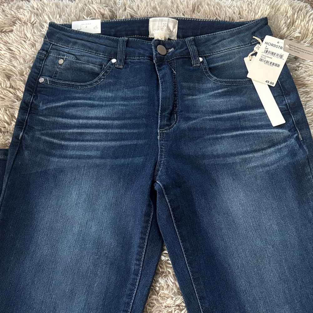 NWT size 4 Caslon Dark Blue Skinny Jeans - Picture 3 of 5